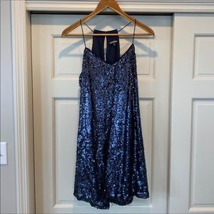 Express sequin dress. Dark blue. Size:L